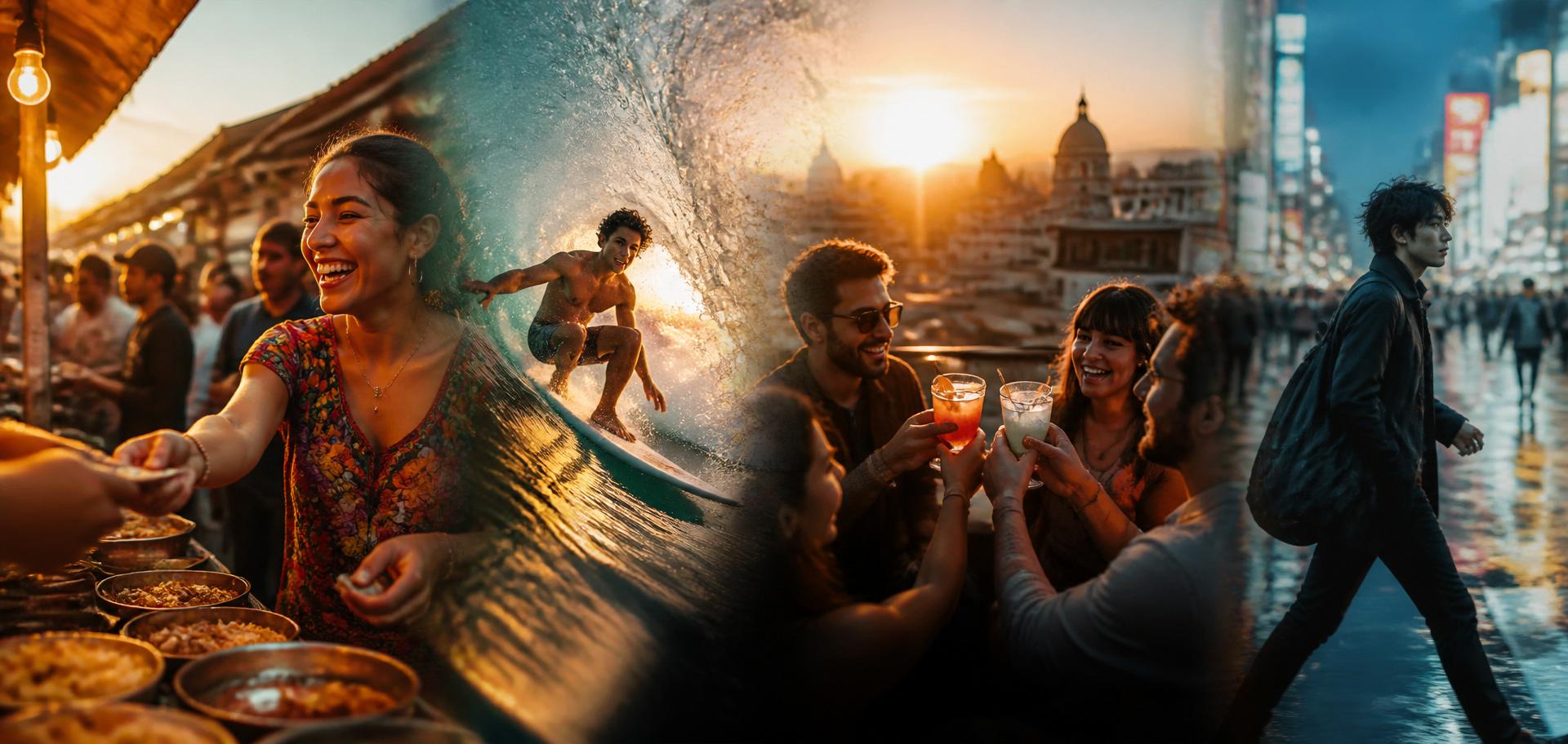 Personas viviendo experiencias en LATAM, Asia y el mundo — pagando con Paywin